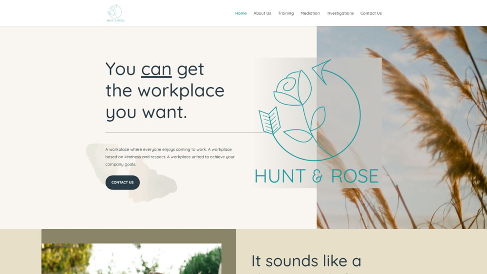 Hunt and rose website home page image 